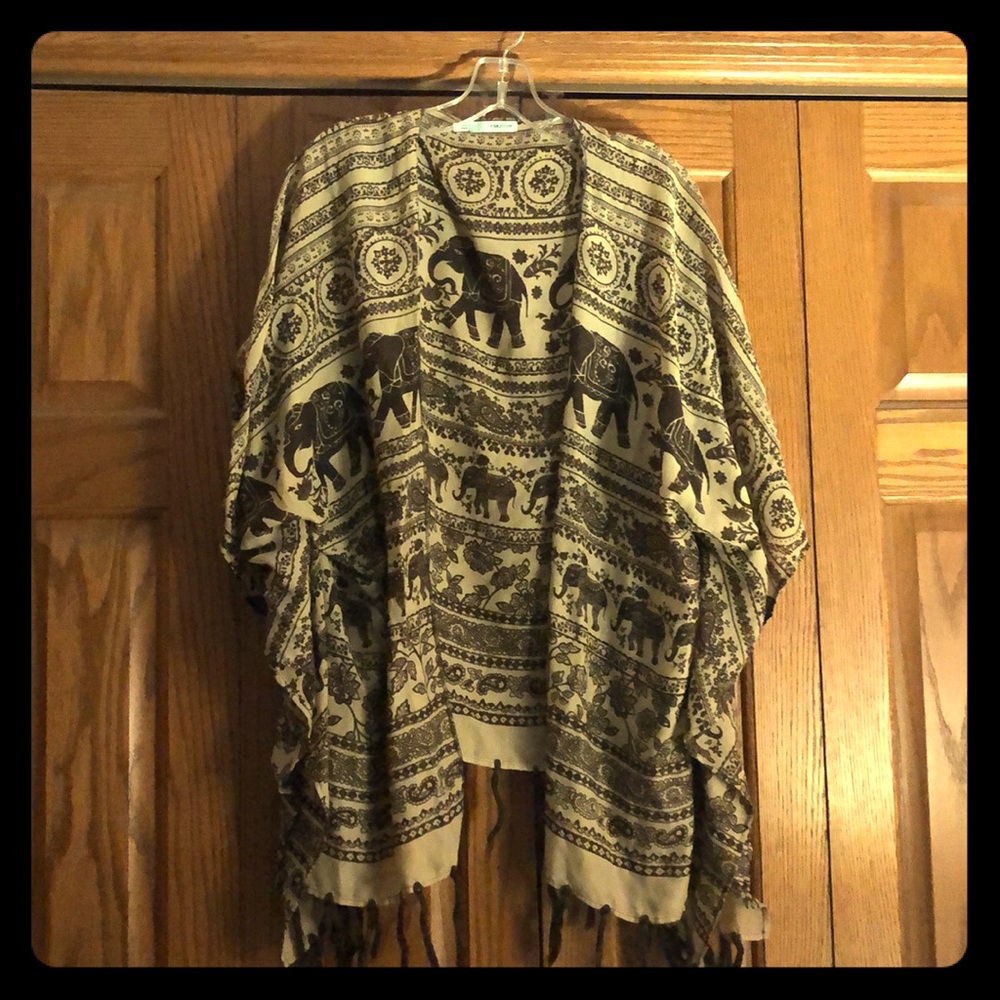 Elephant print spring cardigan